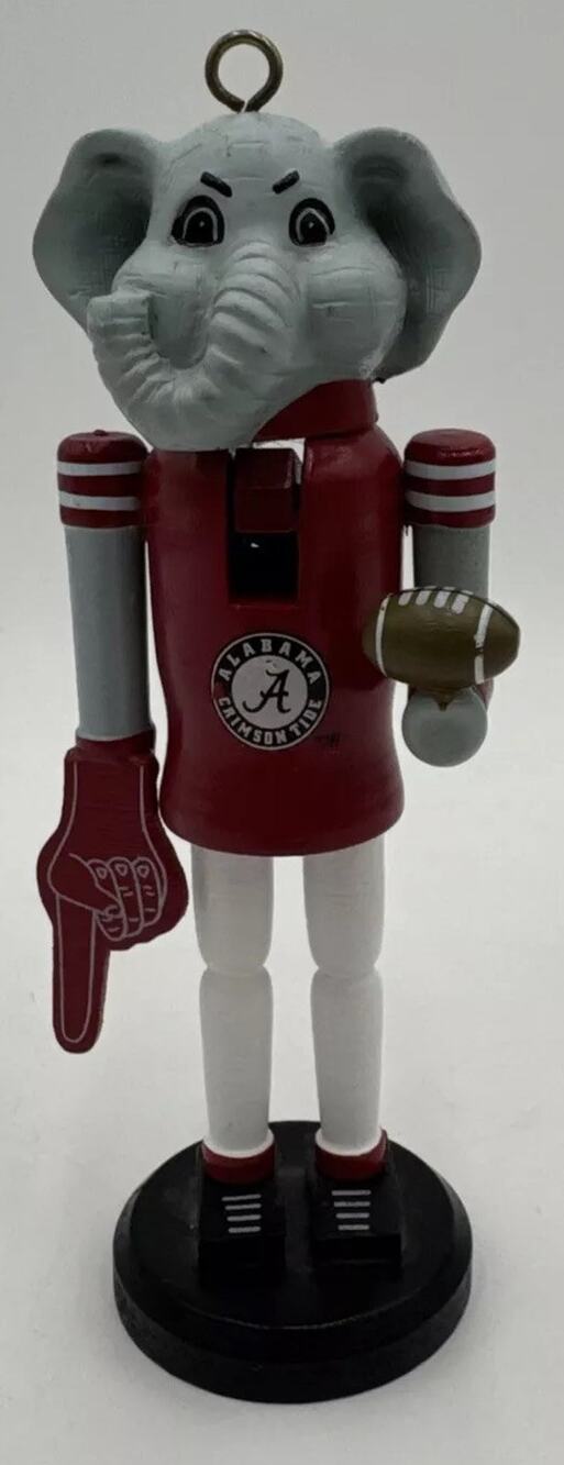 University of Alabama Crimson Tide Mascot Football Christmas Ornament Nutcracker